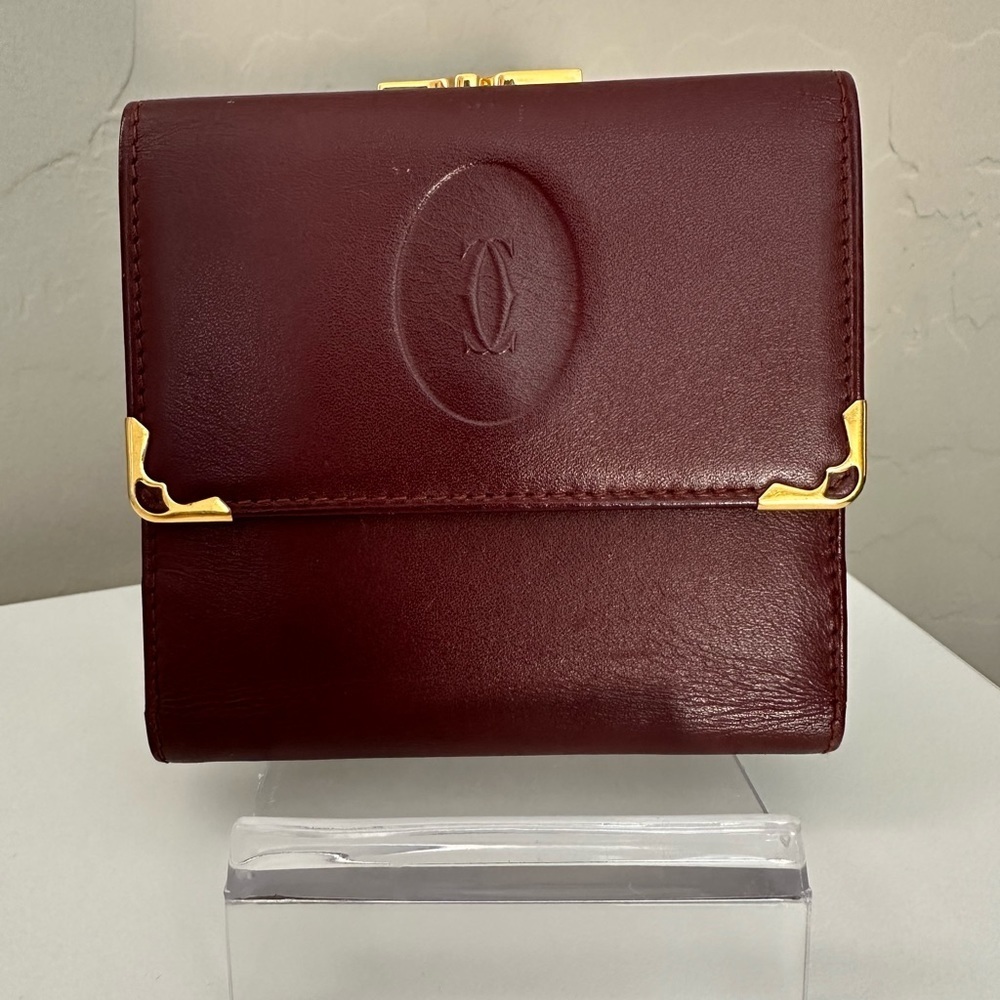Must De Cartier Leather Trifold Wallet - Picture 1 of 10